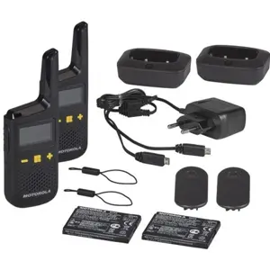 Kit de 2 Walkie-talkies 16 canais 8km c/ baterias recarregáveis