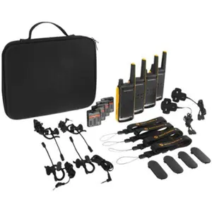 Kit de 4 Walkie-Talkies 16 canais 10Km c/ iVox + baterias recarregáveis IPx4 PMR