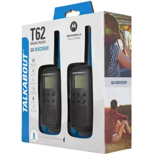 Kit de 2 Walkie-talkies 16 canais 8km c/ baterias - Azul