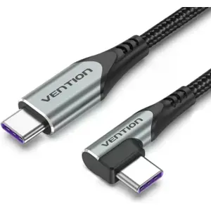 Cabo USB-C ➝ USB-C 90º PD 100W 5A revestimento em Nylon - 1m