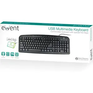 Teclado 144 teclas c/ 9 teclas multimedia - USB