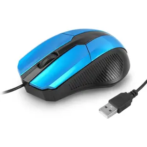 Rato óptico 1000DPI c/ fio USB com scroll - azul