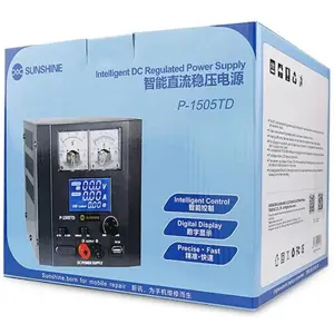 Fonte de alimentação digital + analógica de laboratório 0-15V / 0-5A
