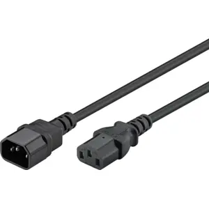 Cabo de alimentação IEC C14 (3 pinos) macho - IEC C13 (3 pinos) fêmea - preto - 1.8m