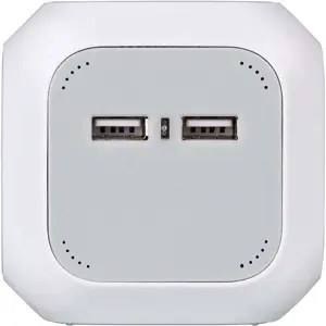 Bloco de 4 tomadas em cubo c/ 2xUSB - cabo (3x1.5mm²) 1.4m