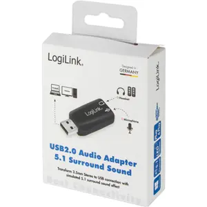 Placa de som 3D 5.1 USB2.0 (2x Jack 3.5mm Micro+Audio)