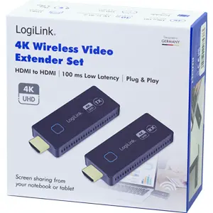 Extensor de vídeo (TX+RX) Wireless de HDMI para HDMI 4K - até 30m