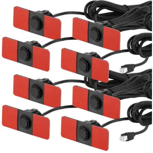 Sensores de estacionamento (8 sensores) compactos para automóvel [sonoro] - Ø16.5mm - Preto