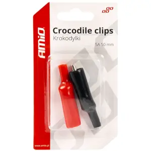 Crocodilos isolados 5A (50mm) - Preto + Vermelho