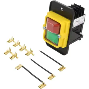 Interruptor de pressão duplo verde/vermelho 2 posições ON-OFF 4PST-NO 230VAC 16A (10 pinos)