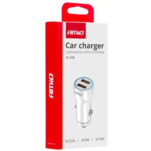 Carregador de Isqueiro (12..24VDC) 2x USB-A 10.5W 2.1A