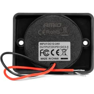 Toma de panel saliente 12/24V para USB-A + USB-C QC3.0 - luz de fondo roja