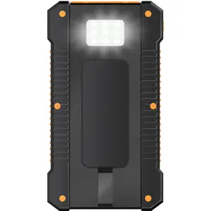 Powerbank solar 8000mAh (2x USB-A + USB-C) c/ lanterna IP65 - Laranja