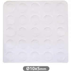 Pack de 25 topes de silicona adhesivos transparentes Ø10x5mm