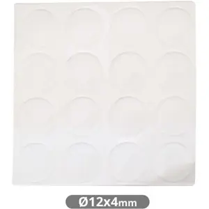 Pack de 16 topes de silicona adhesivos transparentes Ø12x4mm