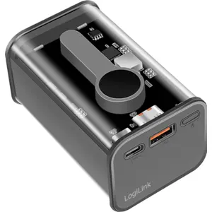 Powerbank 10.000mAh (USB-A + USB-C) QC/PD 3.0 con Display LED - Transparente