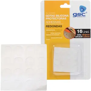 Pack de 16 topes de silicona adhesivos transparentes Ø12x2.5mm