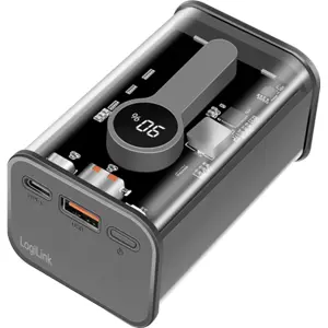 Powerbank 10.000mAh (USB-A + USB-C) QC/PD 3.0 con Display LED - Transparente