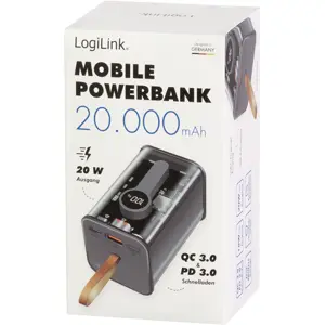 Powerbank 20.000mAh (USB-A + USB-C) QC/PD 3.0 c/ Display LED - Transparente