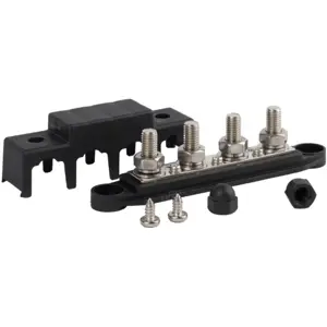 Barramento de distribuição DC (BUS BAR) 4xM10 - 12/48V 250A - Preto