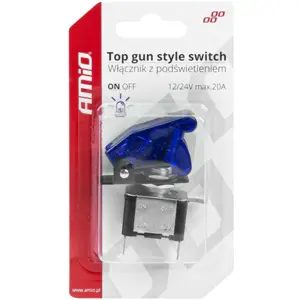 Interruptor de alavanca ''Top Gun'' 2 posições estáveis ON-OFF 12/24V 20A - Azul