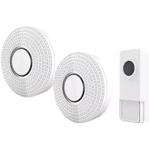 Conjunto de 2 campainhas 230Vac sem fio c/ 58 melodias - IP55 - branco - alcance 300m