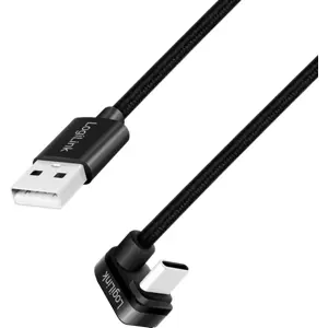 Cabo USB 2.0 A macho - USB-C macho 180º - Preto - 2.0m
