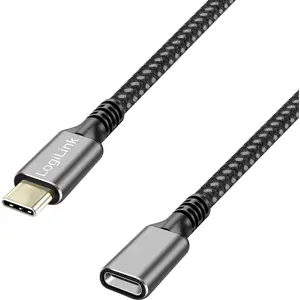 Cabo extensão USB-C ➝ USB-C 3.2 PD 100W 5A revestimento em Nylon - 1.0m