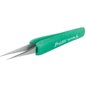 Pinça de precisão Ergo-Grip em inox ESD - pontas extra-finas - 129mm