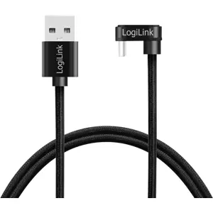 Cabo USB 2.0 A macho - USB-C macho 180º - Preto - 2.0m