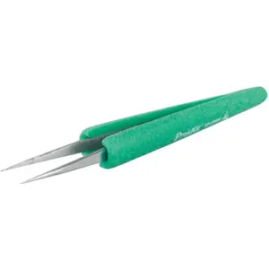 Pinça de precisão Ergo-Grip em inox ESD - pontas finas - 140mm