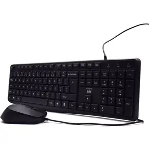 Teclado e Rato com fios, Teclas silenciosas, Layout PT