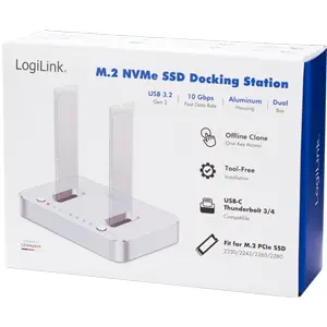 Docking station de 2 discos M.2 NVMe c/ ligação USB-C 3.2