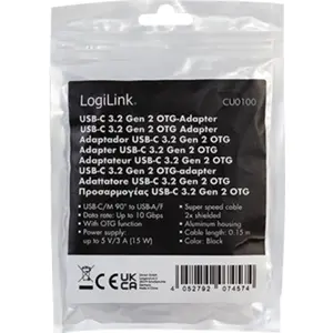 Cabo adaptador OTG USB-C 90º - USB-A 3.2 hembra - cable Nylon