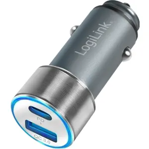 Cargador de mechero (12..24VDC) USB-A QC 18W + USB-C PD 18W