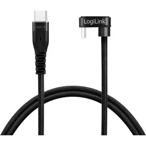 Cabo USB-C 2.0 macho - USB-C macho 180º - Preto - 2.0m