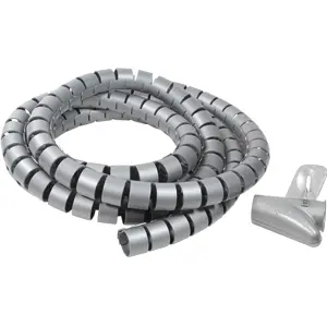 Manga em espiral para organizar cabos Ø25mm x 2.5m con aplicador - cinzento