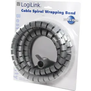 Manga em espiral para organizar cabos Ø25mm x 2.5m con aplicador - cinzento