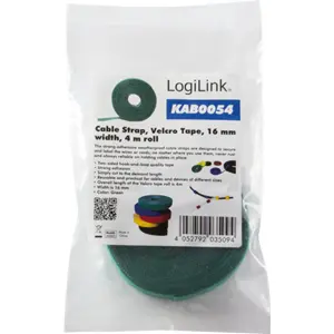 Cinta de velcro macho/hembra - verde - 16mm x 4m
