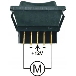 Botão basculante preto para elevador de vidros de automóvel (ON)-OFF-(ON) 12VDC 20A