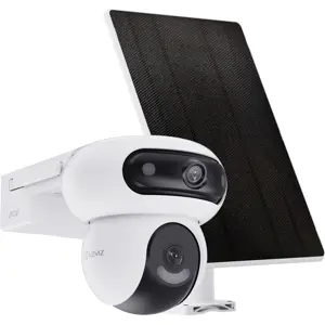 Câmara IP (Wi-Fi) 2K⁺ Dupla (Pan/Tilt + Rotativa) c/ Bateria + Painel Solar - p/ exterior