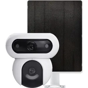 Cámara IP (Wi-Fi) 2K⁺ Doble (Pan/Tilt + Rotativa) con Batería + Panel solar - para exterior