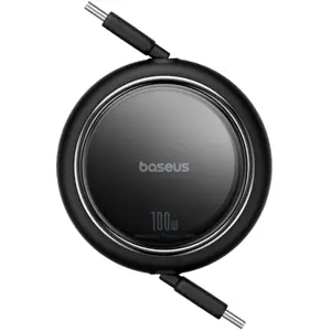 Cabo retráctil USB-C macho <-> USB-C macho 100W PD - preto - 1.0m