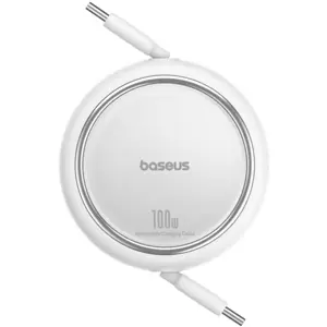 Cabo retráctil USB-C macho <-> USB-C macho 100W PD - branco - 1.0m