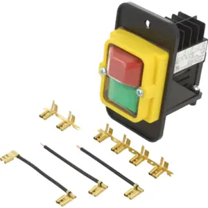 Interruptor de pressão duplo verde/vermelho 2 posições ON-OFF 4PST-NO 400VAC 16A (10 pinos)