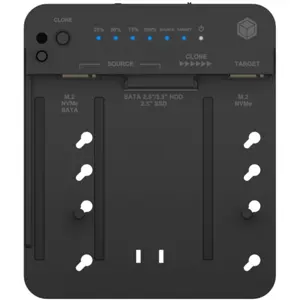 Docking station para SSDs M.2 NVMe e disco SATA 2.5''/3.5'' c/ Clonagem