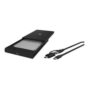 Caja para disco duro SATA III 2,5'' con USB-C 3.2 y USB-A combi-cable