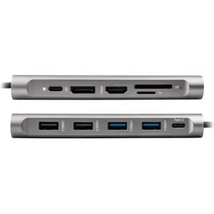 Docking Station USB-C 12-em-1 c/ 2×HDMI, DisplayPort, LAN e PD 100W