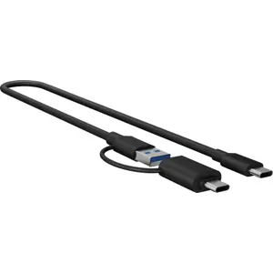 Caja para disco duro SATA III 2,5'' con USB-C 3.2 y USB-A combi-cable