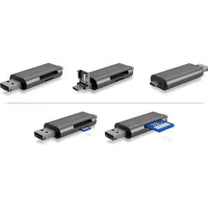 Leitor de cartões de memória SD/microSD - USB 2.0 (USB-C / USB-A / micro-USB)